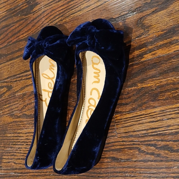 Sam Edelman velvet navy flatts size 8 - Picture 2 of 2